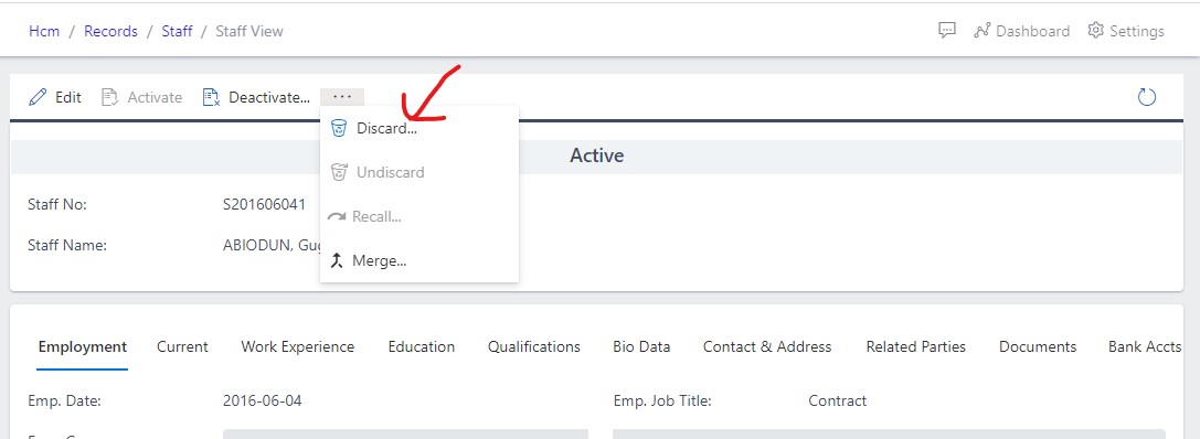 image discarding the staff