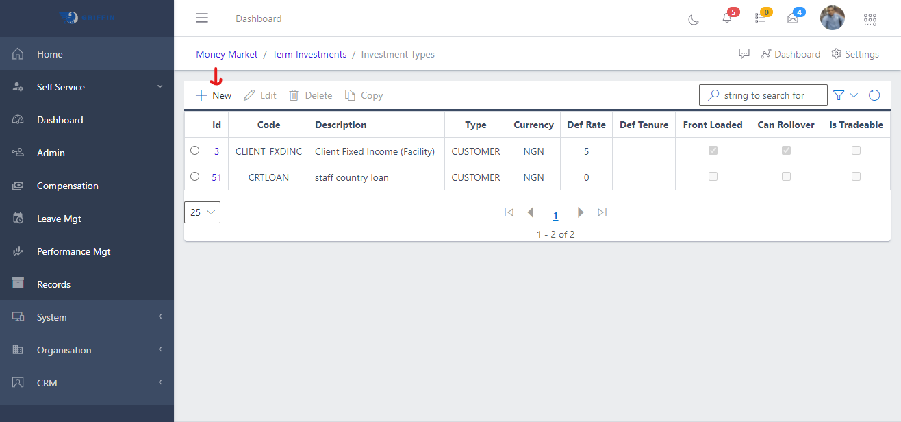 view screan and create button