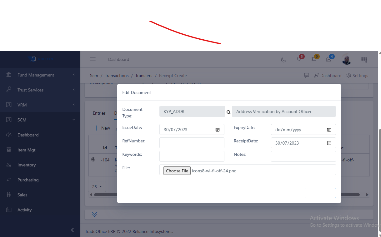 Fig 1.o Transactions Transfer Entries