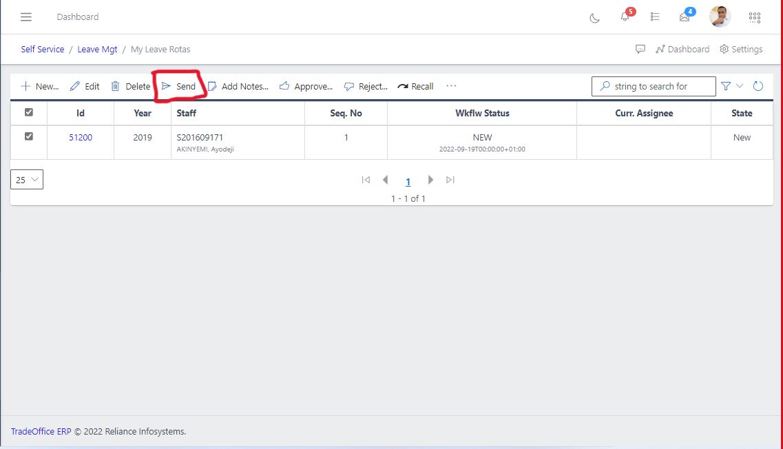 Fig 2.6 Send Submissions