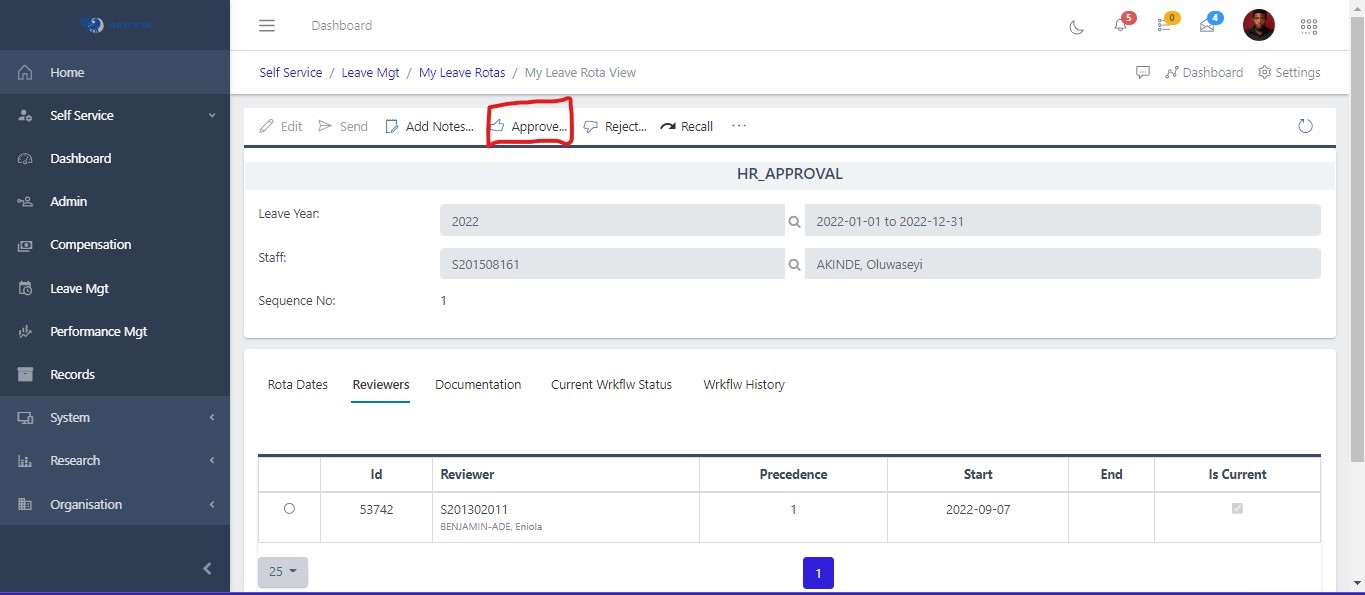 Fig 2.9 Approve Submissions