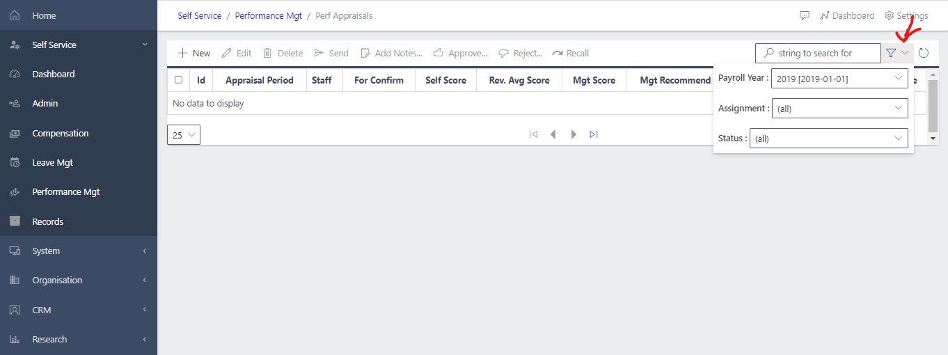 image Showing filters to the year in question