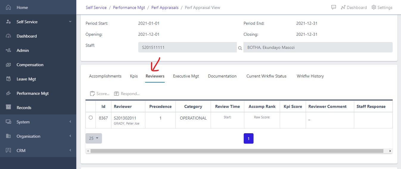 image Showing the reviewer’s score
