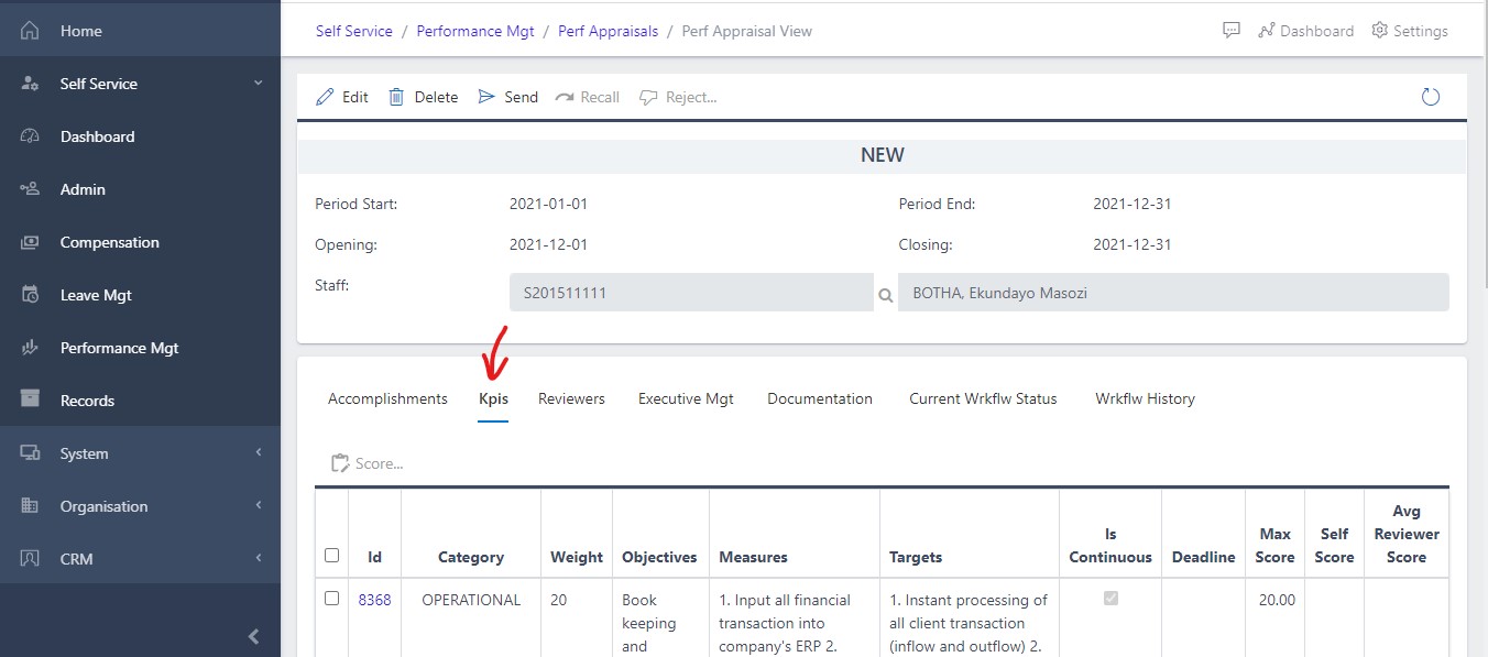 image Showing KPI Pane