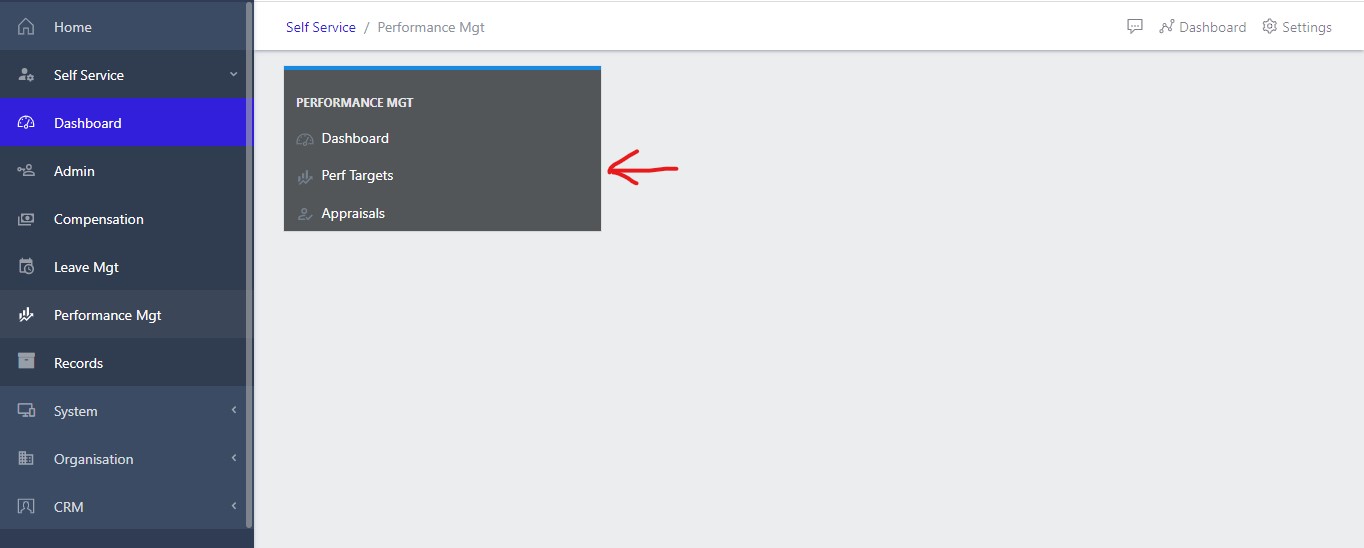image Showing performance dashboard view