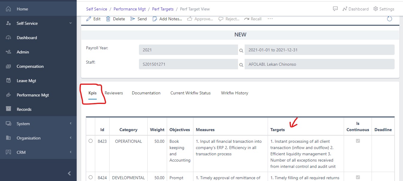 image Showing details of any Target