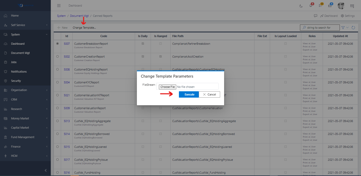 Canned Reports Template