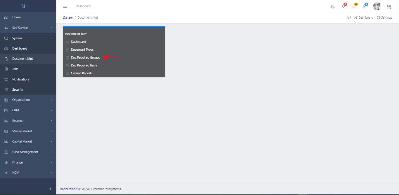 Document Requirement Groups