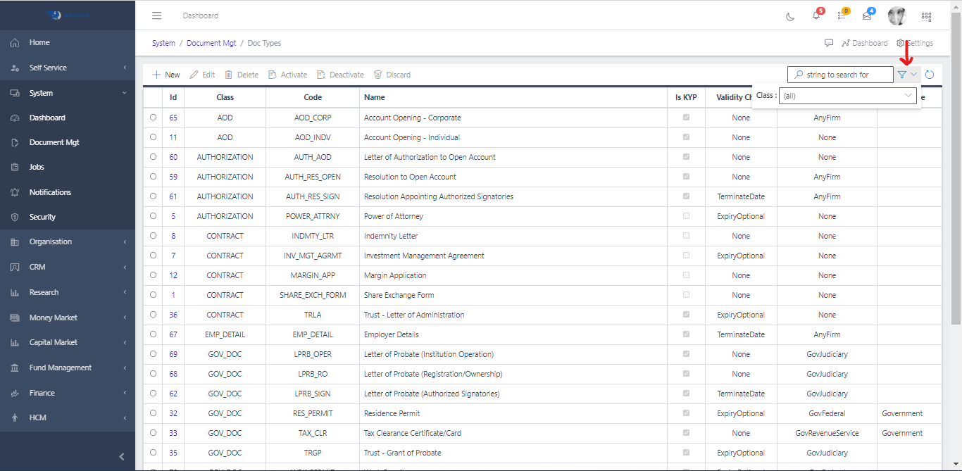 Document Types Search