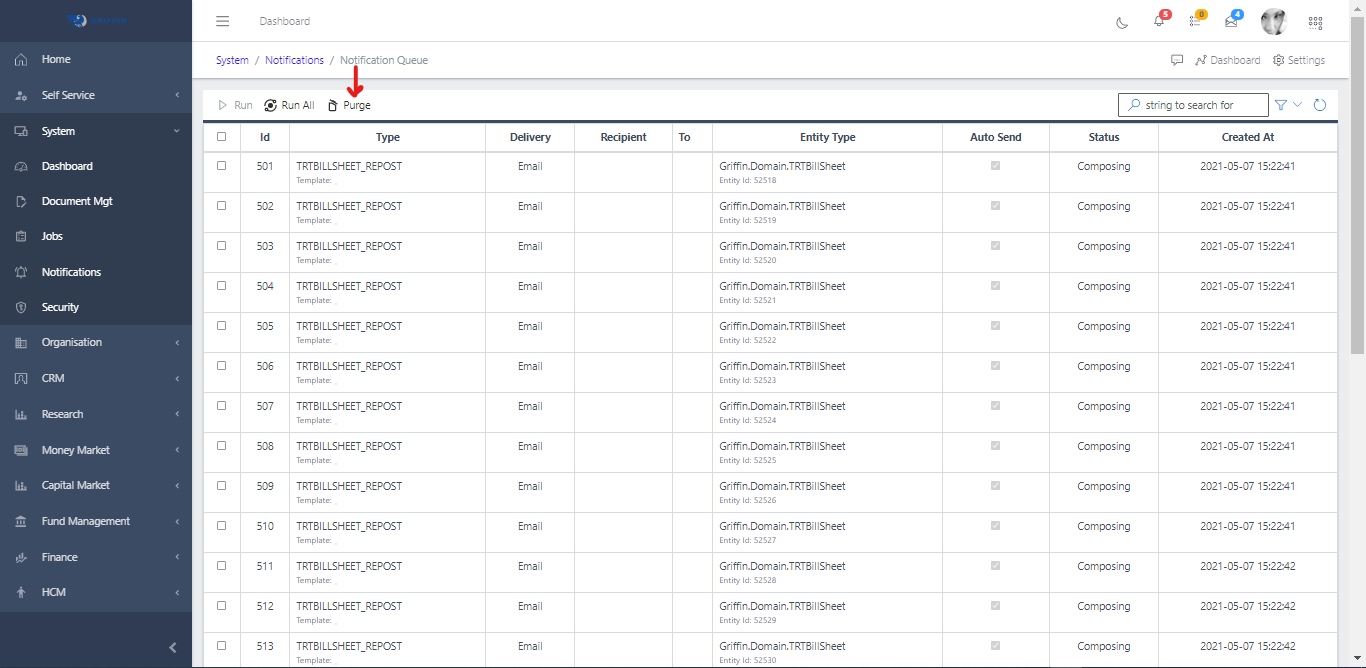 Notification Queue Purge