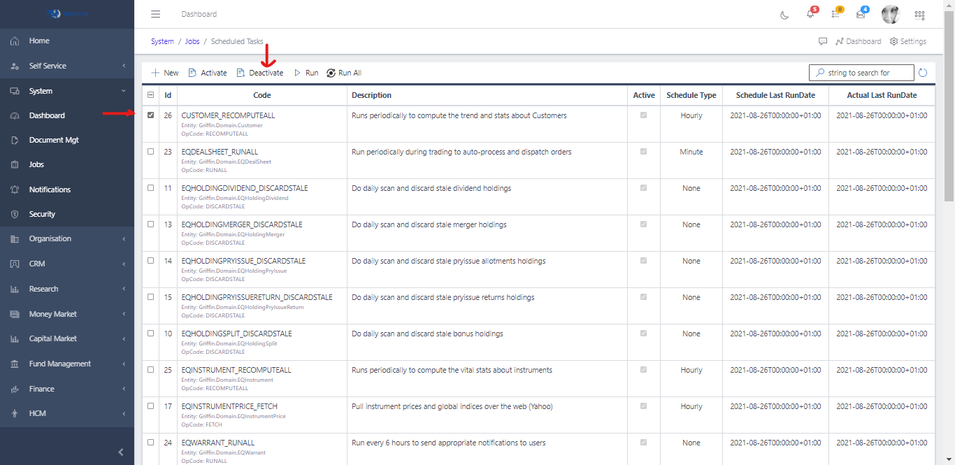 Schedule Task Dactiavte