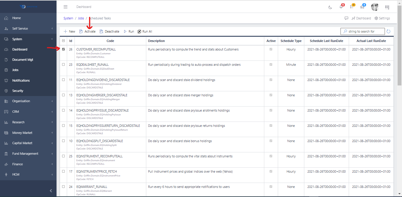 Schedule Task Activate