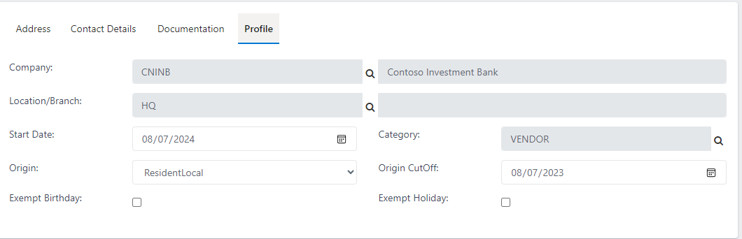 image showing vendor profile form