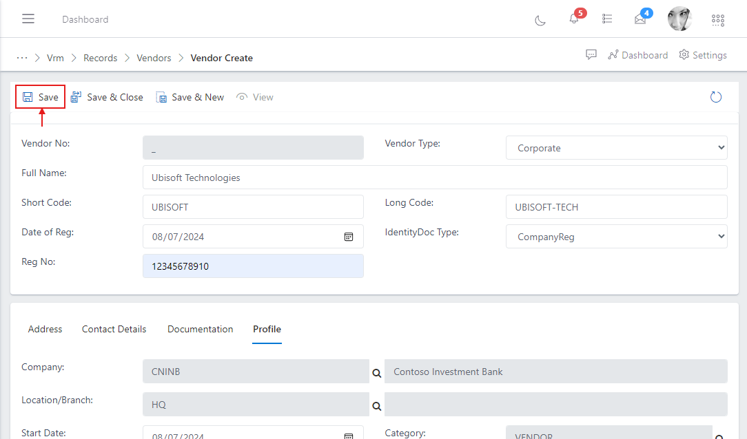 image showing save button