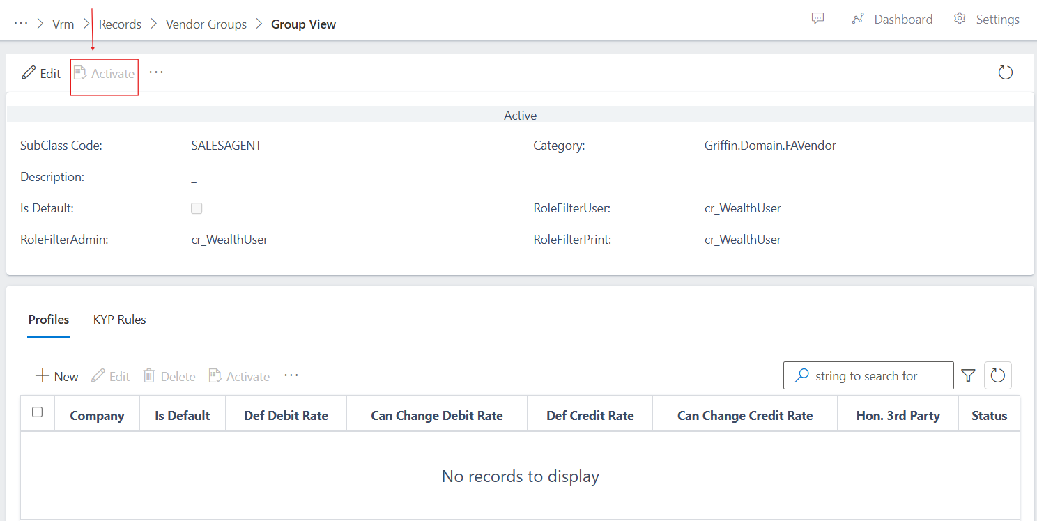 image showing vendor group in pending state